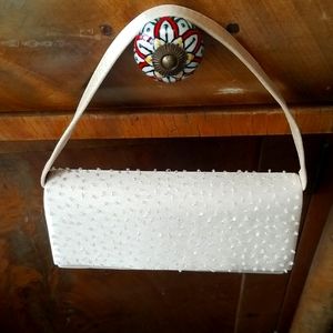 Translucent Beaded Cream Colored Clutch Purse